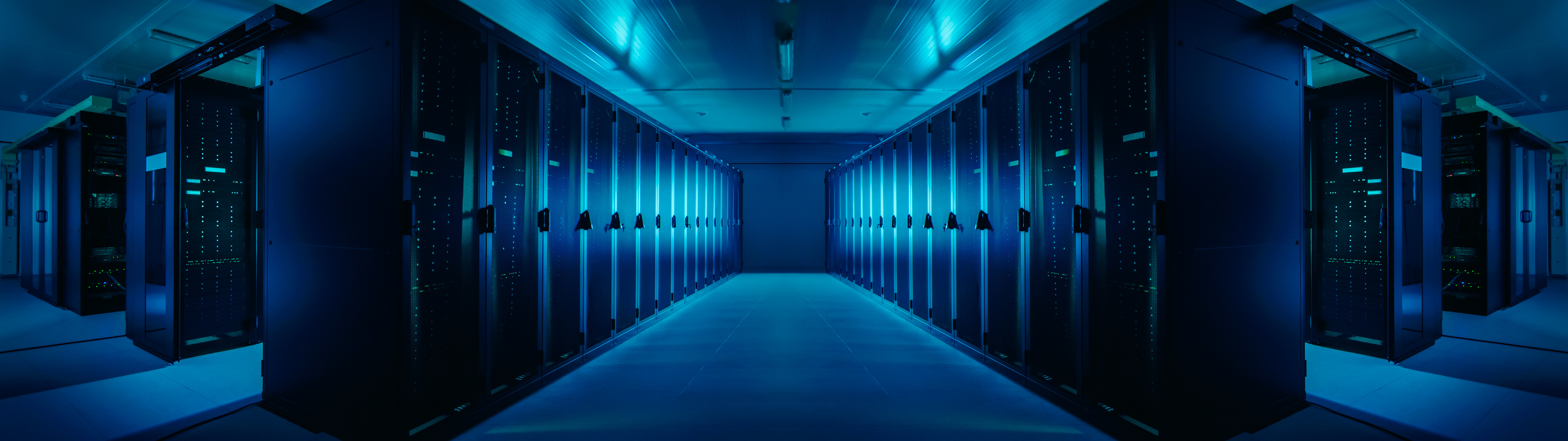 two rows of mainframes, AWS | DXC Technology